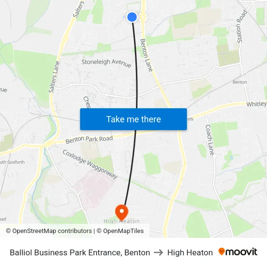 Balliol Business Park Entrance, Benton to High Heaton map