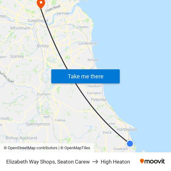 Elizabeth Way Shops, Seaton Carew to High Heaton map