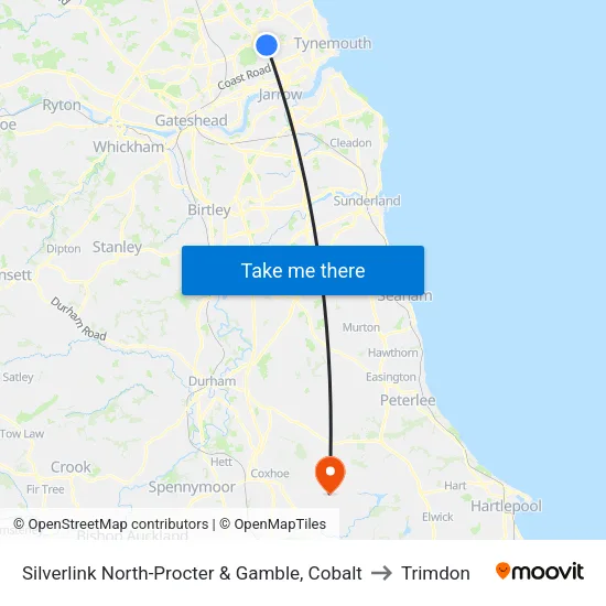 Silverlink North-Procter & Gamble, Cobalt to Trimdon map