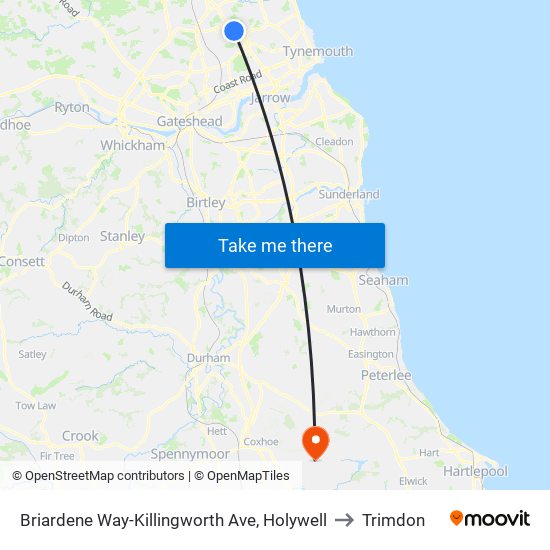 Briardene Way-Killingworth Ave, Holywell to Trimdon map