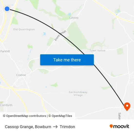 Cassop Grange, Bowburn to Trimdon map