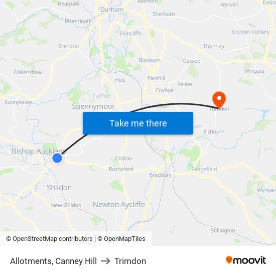 Allotments, Canney Hill to Trimdon map