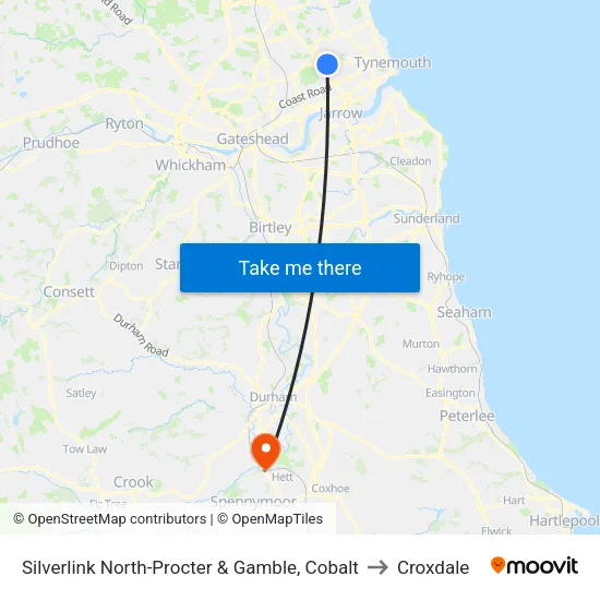 Silverlink North-Procter & Gamble, Cobalt to Croxdale map