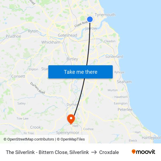 The Silverlink - Bittern Close, Silverlink to Croxdale map