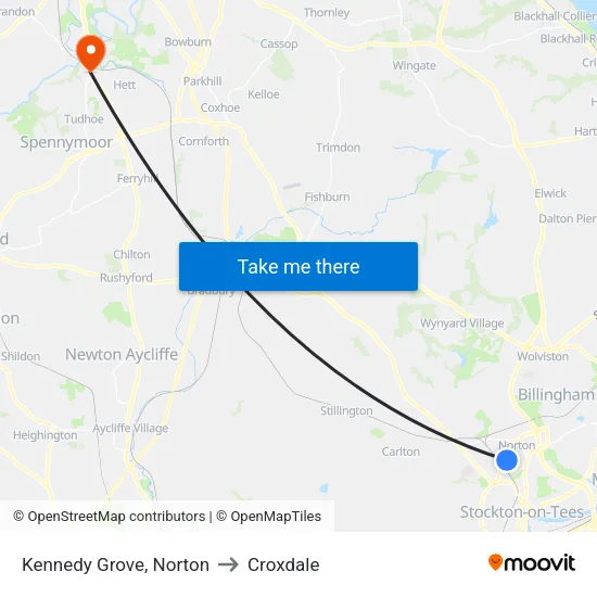 Kennedy Grove, Norton to Croxdale map