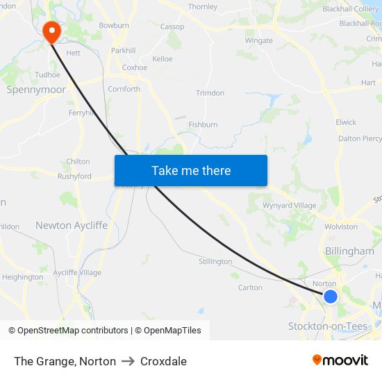 The Grange, Norton to Croxdale map