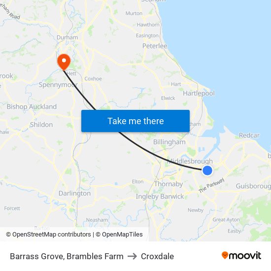 Barrass Grove, Brambles Farm to Croxdale map