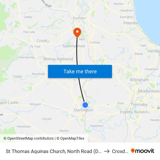 St Thomas Aquinas Church, North Road (Darlington) to Croxdale map