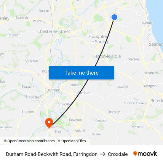 Durham Road-Beckwith Road, Farringdon to Croxdale map