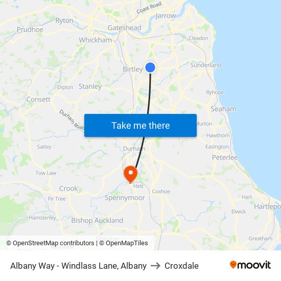 Albany Way - Windlass Lane, Albany to Croxdale map