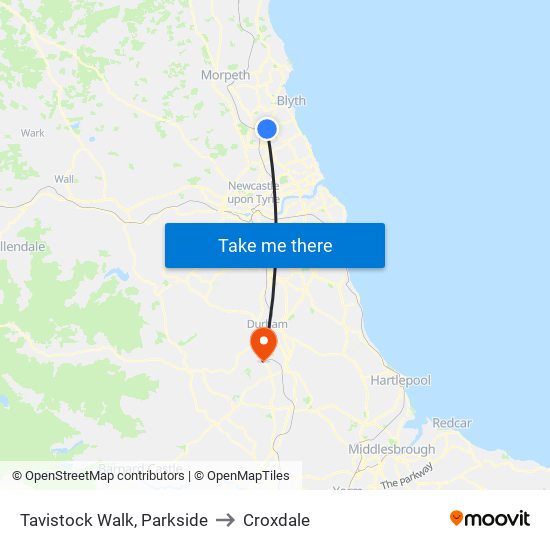 Tavistock Walk, Parkside to Croxdale map