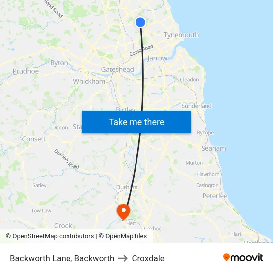Backworth Lane, Backworth to Croxdale map