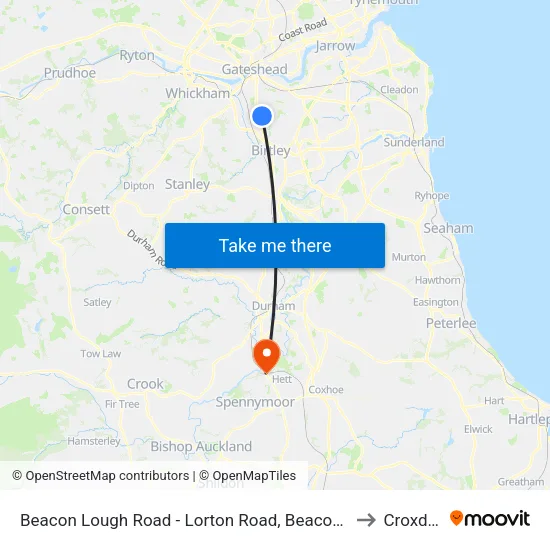 Beacon Lough Road - Lorton Road, Beacon Lough to Croxdale map