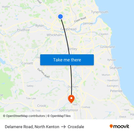 Delamere Road, North Kenton to Croxdale map
