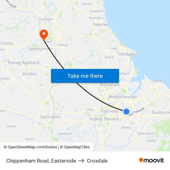 Chippenham Road, Easterside to Croxdale map