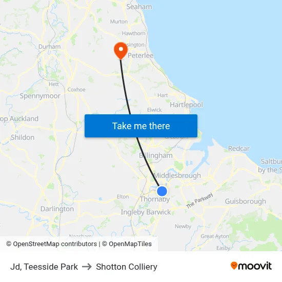 Jd, Teesside Park to Shotton Colliery map