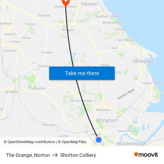 The Grange, Norton to Shotton Colliery map