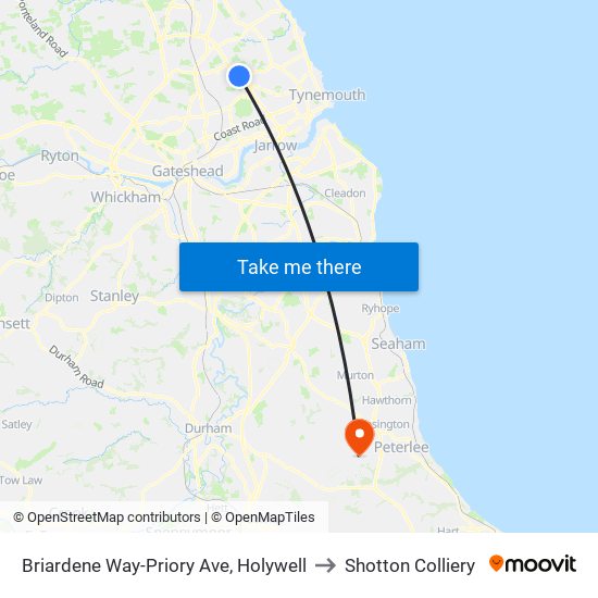 Briardene Way-Priory Ave, Holywell to Shotton Colliery map