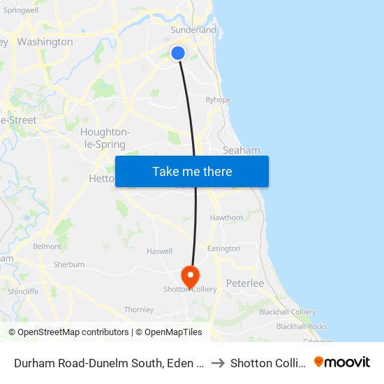 Durham Road-Dunelm South, Eden Vale to Shotton Colliery map