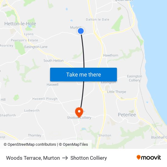 Woods Terrace, Murton to Shotton Colliery map