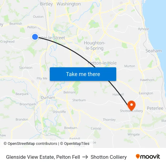 Glenside View Estate, Pelton Fell to Shotton Colliery map