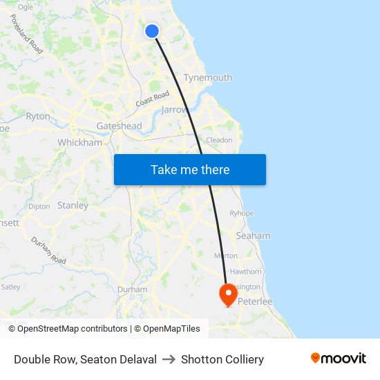 Double Row, Seaton Delaval to Shotton Colliery map