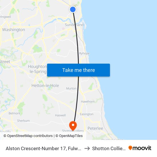 Alston Crescent-Number 17, Fulwell to Shotton Colliery map