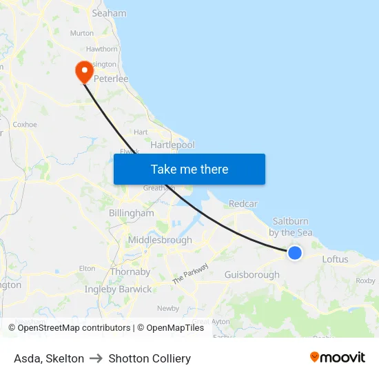 Asda, Skelton to Shotton Colliery map