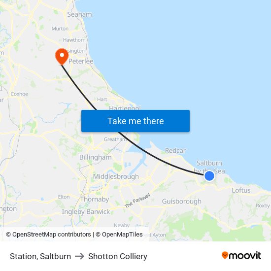 Station, Saltburn to Shotton Colliery map