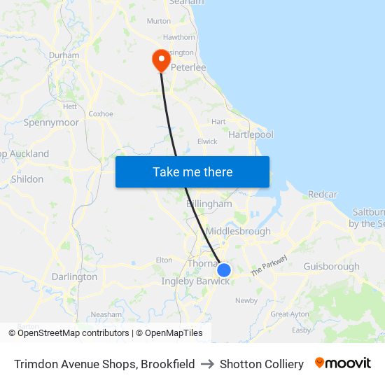 Trimdon Avenue Shops, Brookfield to Shotton Colliery map