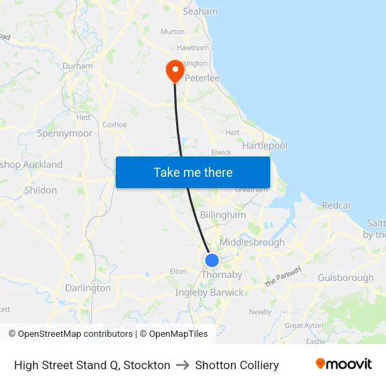 High Street Stand Q, Stockton to Shotton Colliery map