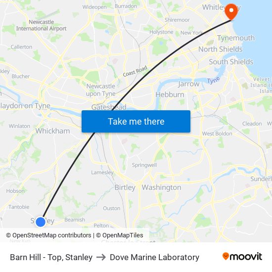 Barn Hill - Top, Stanley to Dove Marine Laboratory map