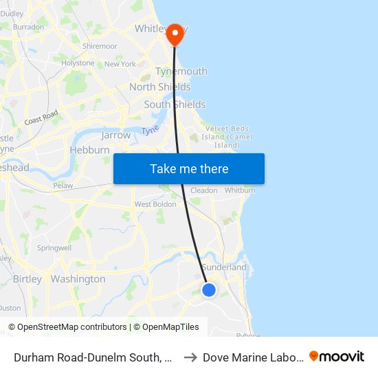 Durham Road-Dunelm South, Eden Vale to Dove Marine Laboratory map