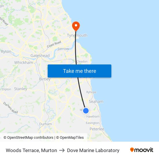 Woods Terrace, Murton to Dove Marine Laboratory map