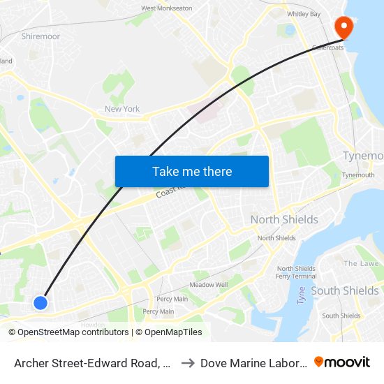 Archer Street-Edward Road, Rosehill to Dove Marine Laboratory map