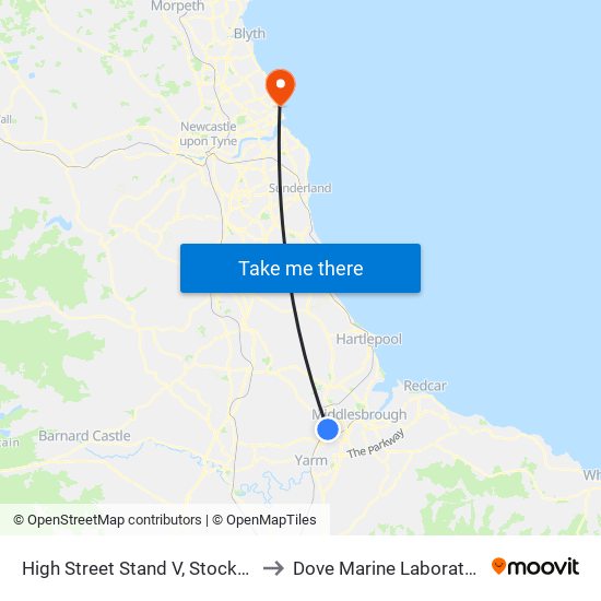 High Street Stand V, Stockton to Dove Marine Laboratory map