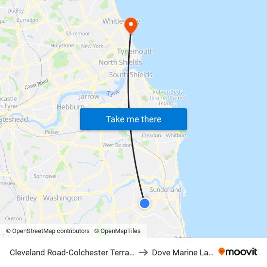 Cleveland Road-Colchester Terrace, High Barnes to Dove Marine Laboratory map