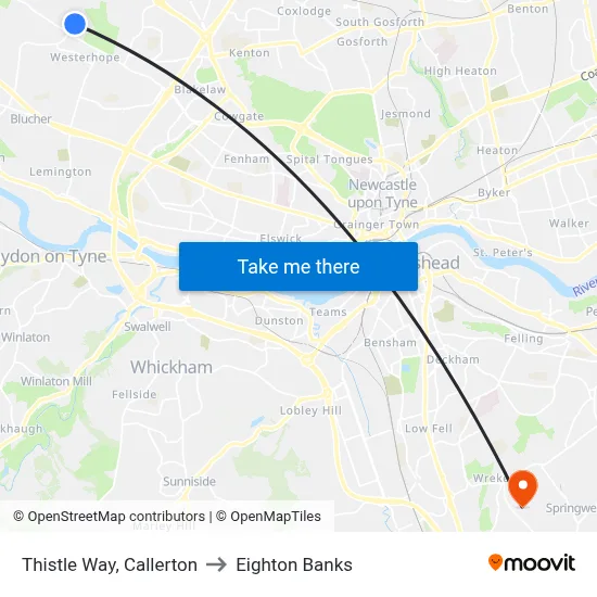 Thistle Way, Callerton to Eighton Banks map