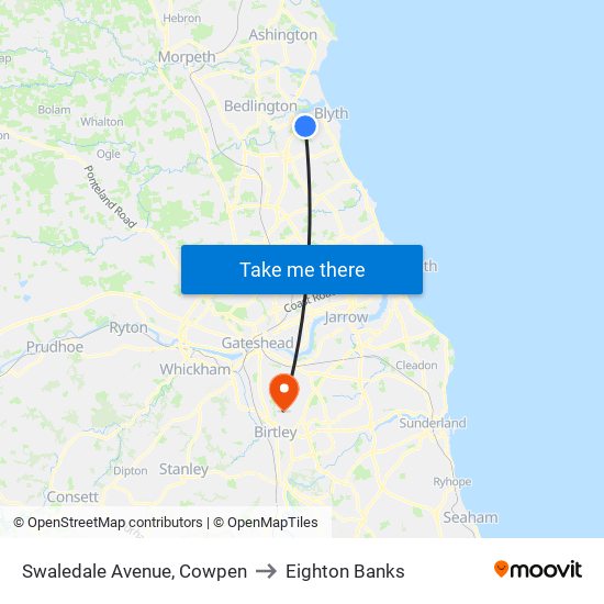 Swaledale Avenue, Cowpen to Eighton Banks map