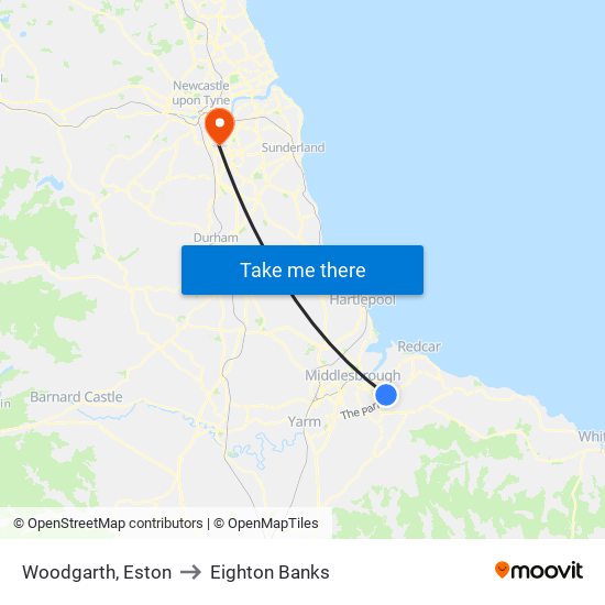 Woodgarth, Eston to Eighton Banks map