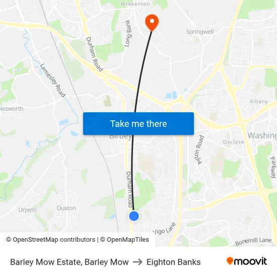 Barley Mow Estate, Barley Mow to Eighton Banks map