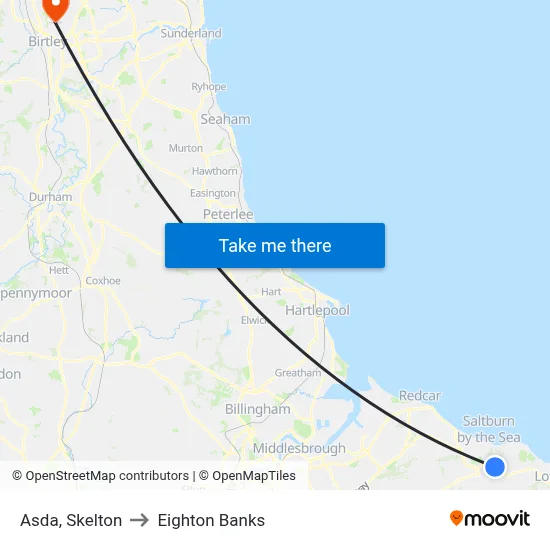 Asda, Skelton to Eighton Banks map