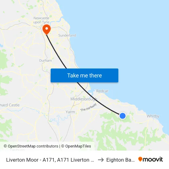 Liverton Moor - A171, A171 Liverton Rd End to Eighton Banks map