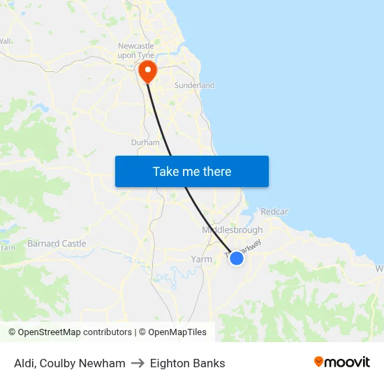 Aldi, Coulby Newham to Eighton Banks map
