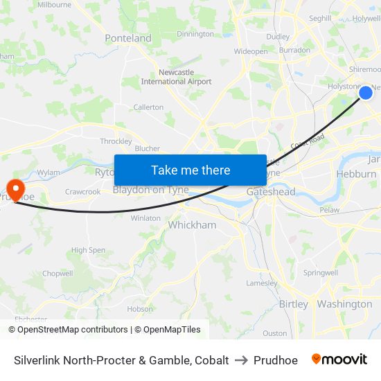 Silverlink North-Procter & Gamble, Cobalt to Prudhoe map