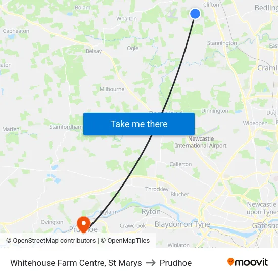 Whitehouse Farm Centre, St Marys to Prudhoe map