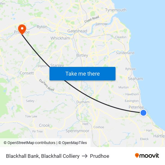 Blackhall Bank, Blackhall Colliery to Prudhoe map