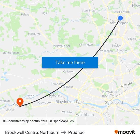 Brockwell Centre, Northburn to Prudhoe map