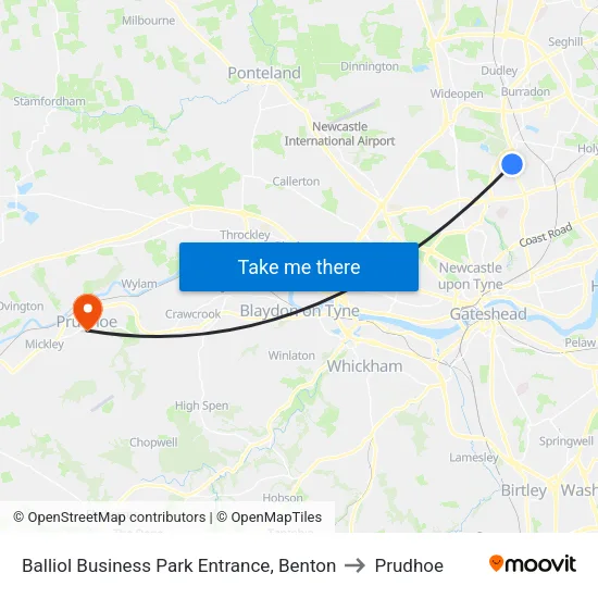 Balliol Business Park Entrance, Benton to Prudhoe map