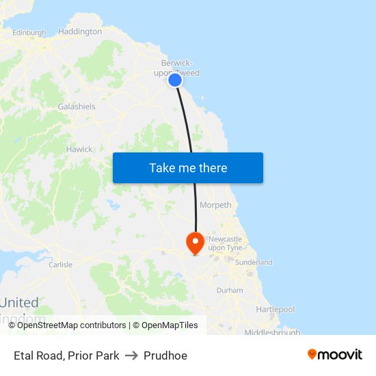 Etal Road, Prior Park to Prudhoe map